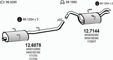 ASSO ART3044 - Abgasanlage alexcarstop-ersatzteile.com