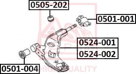 ASVA 0501-004 - Lagerung, Lenker alexcarstop-ersatzteile.com