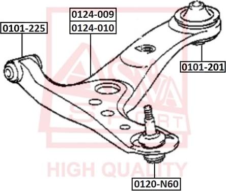 ASVA 0101-201 - Lagerung, Lenker alexcarstop-ersatzteile.com