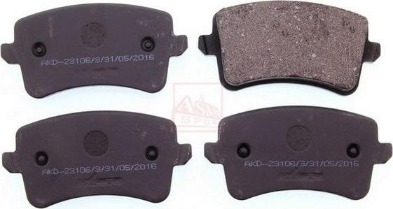 ASVA AKD-23106 - Bremsbelagsatz, Scheibenbremse alexcarstop-ersatzteile.com