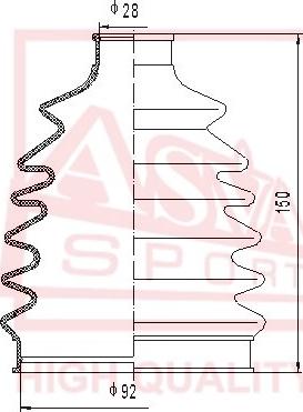 ASVA ASBT-5 - Faltenbalg, Antriebswelle alexcarstop-ersatzteile.com