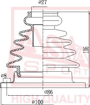 ASVA ASBT-108 - Faltenbalg, Antriebswelle alexcarstop-ersatzteile.com