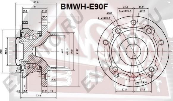 ASVA BMWH-E90F - Radnabe alexcarstop-ersatzteile.com