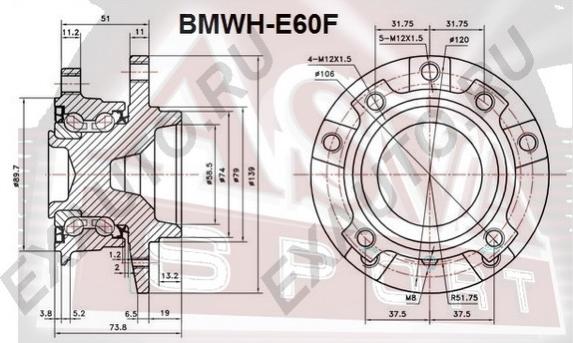 ASVA BMWH-E60F - Radnabe alexcarstop-ersatzteile.com