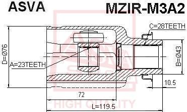 ASVA MZIR-M3A2 - Gelenksatz, Antriebswelle alexcarstop-ersatzteile.com