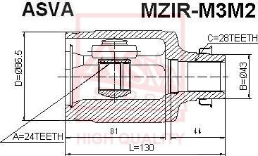 ASVA MZIR-M3M2 - Gelenksatz, Antriebswelle alexcarstop-ersatzteile.com