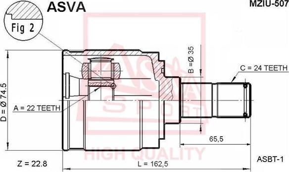 ASVA MZIU-507 - Gelenksatz, Antriebswelle alexcarstop-ersatzteile.com