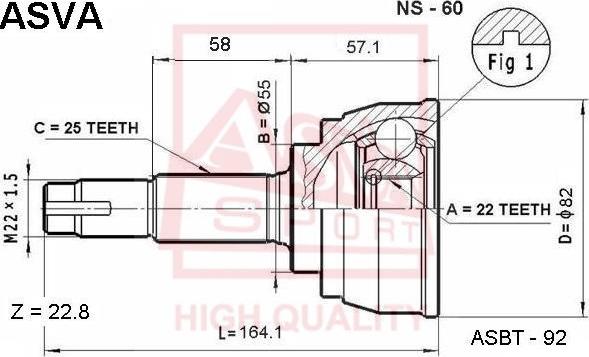 ASVA NS-60 - Gelenksatz, Antriebswelle alexcarstop-ersatzteile.com