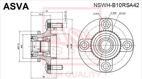 ASVA NSWH-B10RSA42 - Radnabe alexcarstop-ersatzteile.com