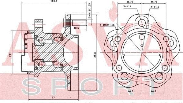 ASVA NSWH-F15R - Radnabe alexcarstop-ersatzteile.com