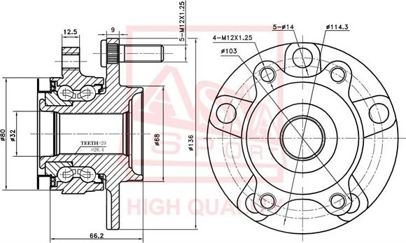 ASVA NSWH-J10F - Radnabe alexcarstop-ersatzteile.com