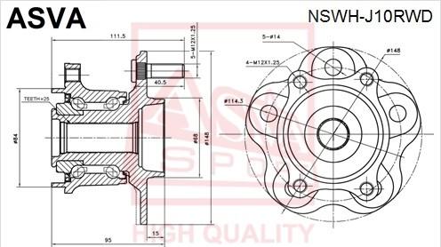 ASVA NSWH-J10RWD - Radnabe alexcarstop-ersatzteile.com