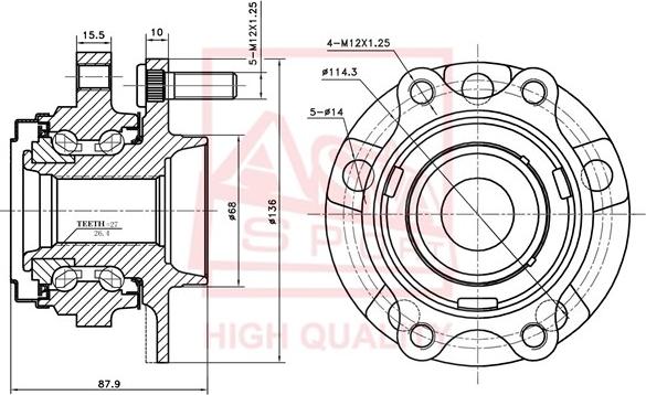 ASVA NSWH-S51MF - Radnabe alexcarstop-ersatzteile.com