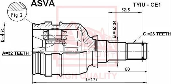 ASVA TYIU-CE1 - Gelenksatz, Antriebswelle alexcarstop-ersatzteile.com