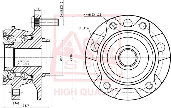 ASVA TYWH-ACA30MF - Radnabe alexcarstop-ersatzteile.com