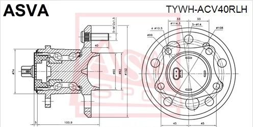 ASVA TYWH-ACV40RLH - Radnabe alexcarstop-ersatzteile.com