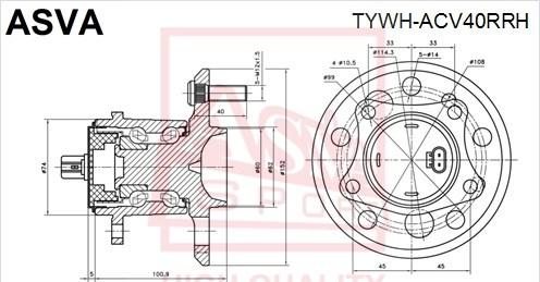 ASVA TYWH-ACV40RRH - Radnabe alexcarstop-ersatzteile.com