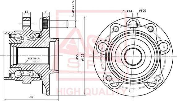 ASVA TYWH-NHW20F - Radnabe alexcarstop-ersatzteile.com