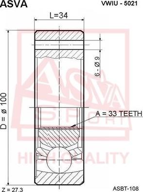 ASVA VWIU-5021 - Gelenksatz, Antriebswelle alexcarstop-ersatzteile.com