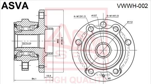 ASVA VWWH-002 - Radnabe alexcarstop-ersatzteile.com