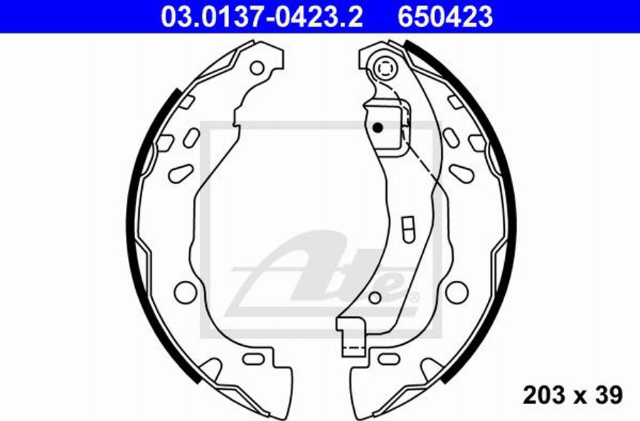 ATE 650423 - Bremsbackensatz alexcarstop-ersatzteile.com