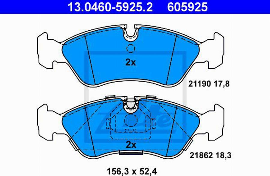 ATE 605925 - Bremsbelagsatz, Scheibenbremse alexcarstop-ersatzteile.com