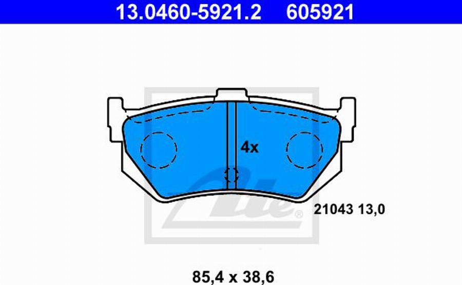 ATE 605921 - Bremsbelagsatz, Scheibenbremse alexcarstop-ersatzteile.com