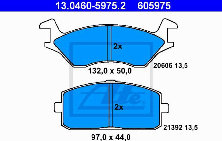 ATE 605975 - Bremsbelagsatz, Scheibenbremse alexcarstop-ersatzteile.com