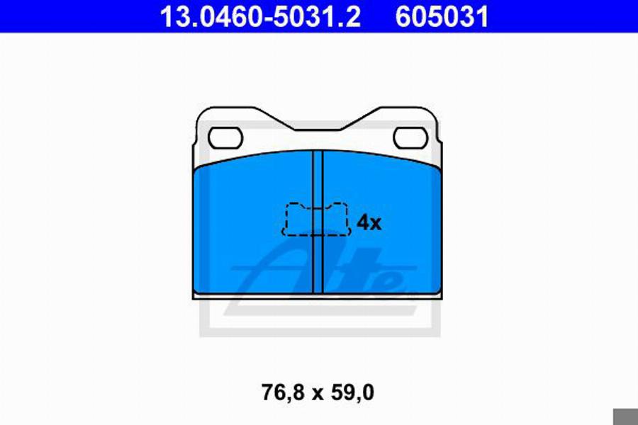 ATE 605031 - Bremsbelagsatz, Scheibenbremse alexcarstop-ersatzteile.com