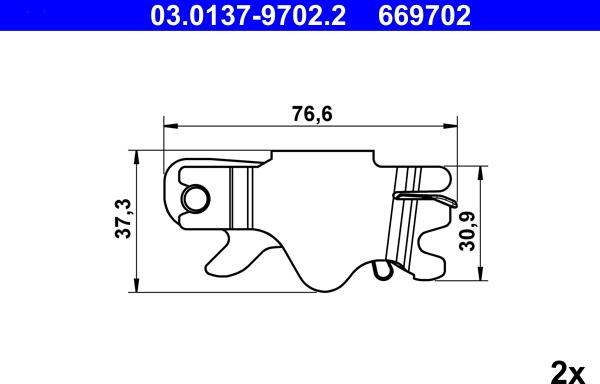 ATE 03.0137-9702.2 - Zubehörsatz, Feststellbremsbacken alexcarstop-ersatzteile.com