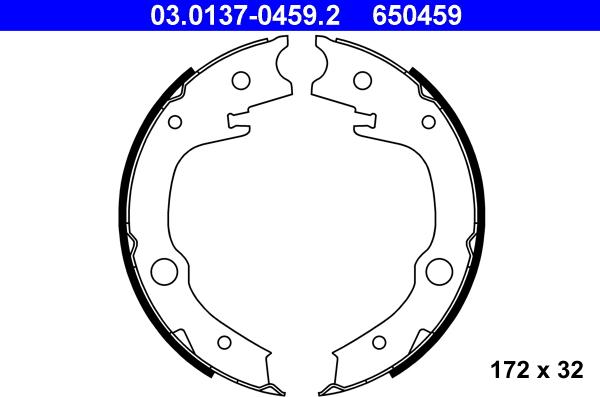 ATE 03.0137-0459.2 - Bremsbackensatz, Feststellbremse alexcarstop-ersatzteile.com