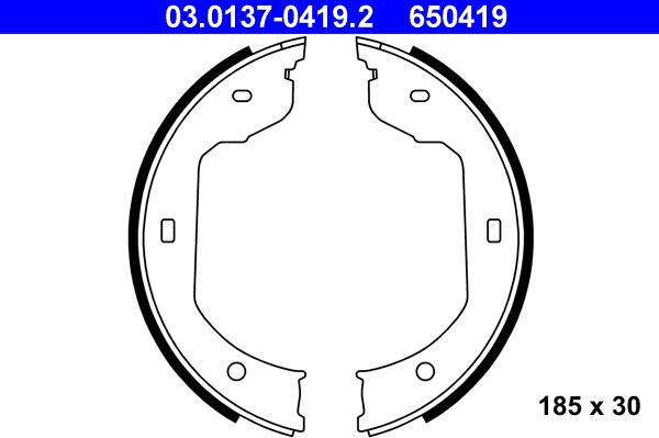 ATE 03.0137-0419.2 - Bremsbackensatz, Feststellbremse alexcarstop-ersatzteile.com