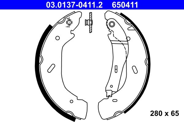 ATE 03.0137-0411.2 - Bremsbackensatz alexcarstop-ersatzteile.com