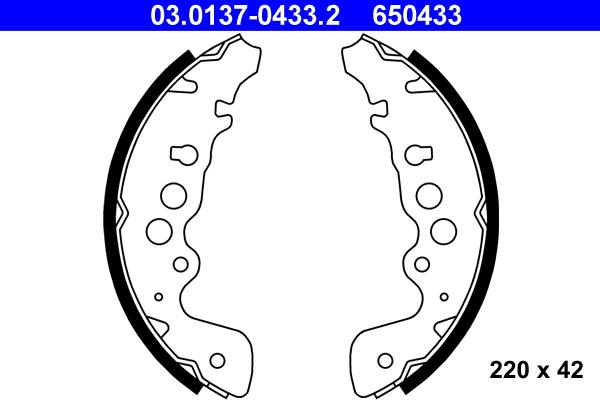 ATE 03.0137-0433.2 - Bremsbackensatz alexcarstop-ersatzteile.com