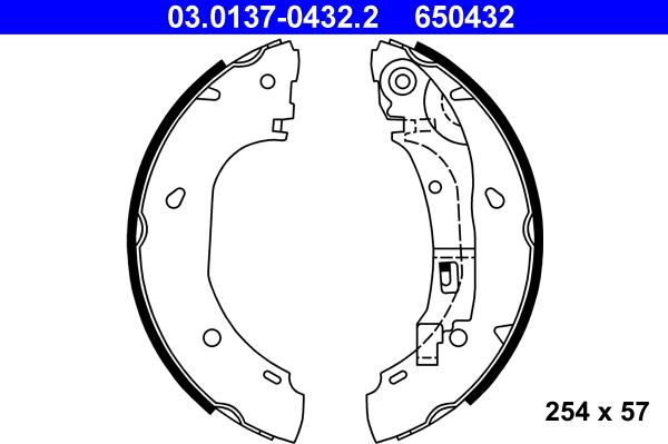 ATE 03.0137-0432.2 - Bremsbackensatz alexcarstop-ersatzteile.com