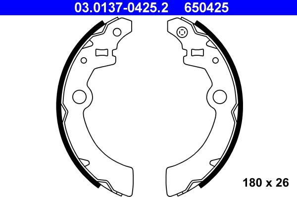 ATE 03.0137-0425.2 - Bremsbackensatz alexcarstop-ersatzteile.com