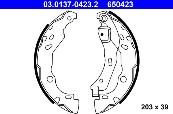 ATE 03.0137-0423.2 - Bremsbackensatz alexcarstop-ersatzteile.com