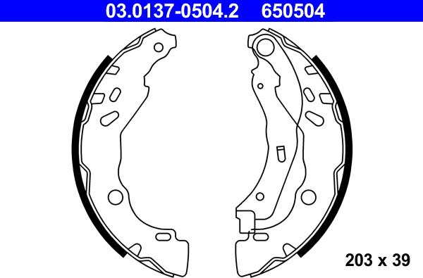 ATE 03.0137-0504.2 - Bremsbackensatz alexcarstop-ersatzteile.com