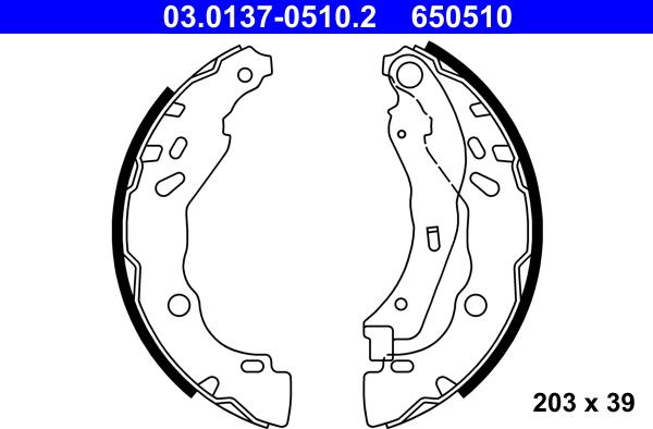 ATE 03.0137-0510.2 - Bremsbackensatz alexcarstop-ersatzteile.com