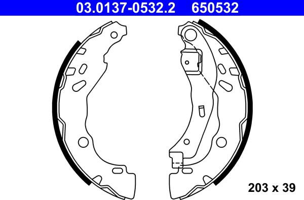 ATE 03.0137-0532.2 - Bremsbackensatz alexcarstop-ersatzteile.com