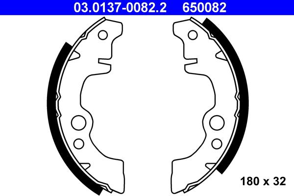 ATE 03.0137-0082.2 - Bremsbackensatz alexcarstop-ersatzteile.com