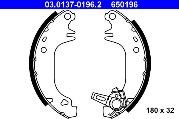 ATE 03.0137-0196.2 - Bremsbackensatz alexcarstop-ersatzteile.com