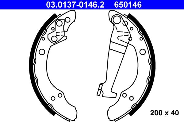 ATE 03.0137-0146.2 - Bremsbackensatz alexcarstop-ersatzteile.com