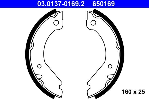 ATE 03.0137-0169.2 - Bremsbackensatz, Feststellbremse alexcarstop-ersatzteile.com