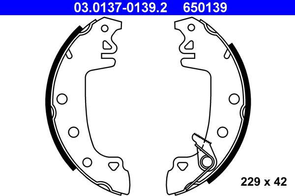 ATE 03.0137-0139.2 - Bremsbackensatz alexcarstop-ersatzteile.com