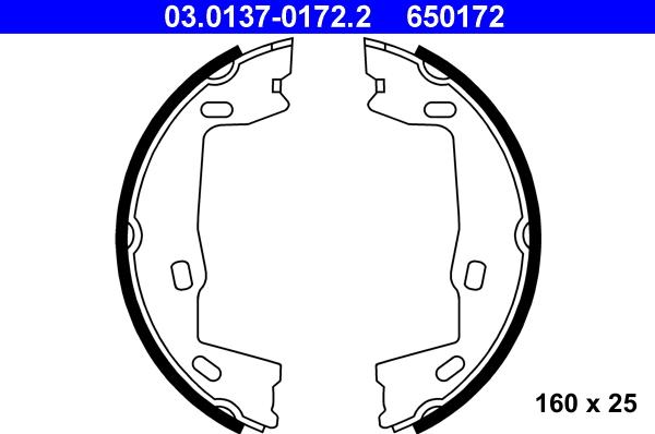 ATE 03.0137-0172.2 - Bremsbackensatz, Feststellbremse alexcarstop-ersatzteile.com