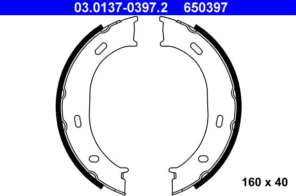 ATE 03.0137-0397.2 - Bremsbackensatz, Feststellbremse alexcarstop-ersatzteile.com