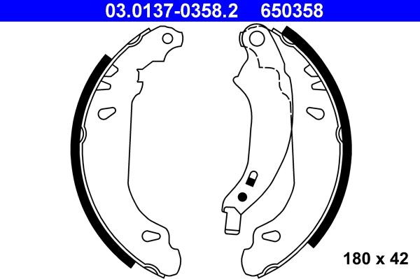 ATE 03.0137-0358.2 - Bremsbackensatz alexcarstop-ersatzteile.com