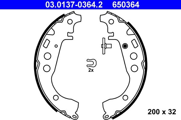 ATE 03.0137-0364.2 - Bremsbackensatz alexcarstop-ersatzteile.com