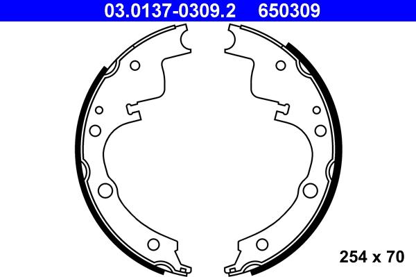 ATE 03.0137-0309.2 - Bremsbackensatz alexcarstop-ersatzteile.com